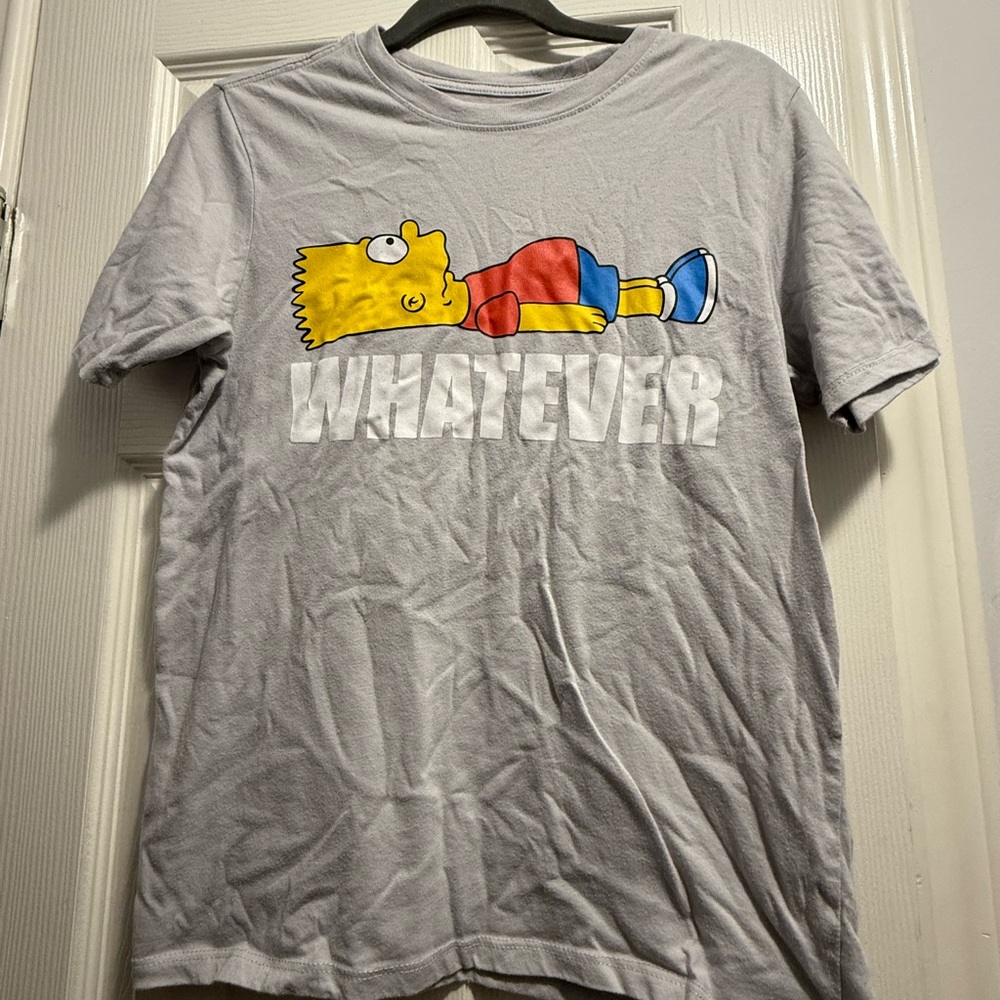Gray T-Shirt with Cartoon Graphic